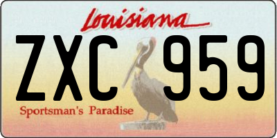 LA license plate ZXC959