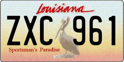 LA license plate ZXC961