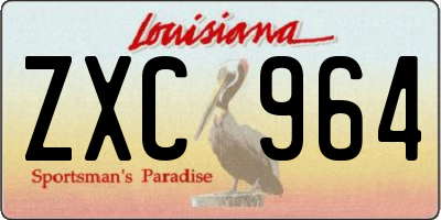 LA license plate ZXC964