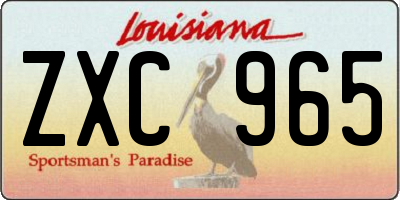 LA license plate ZXC965