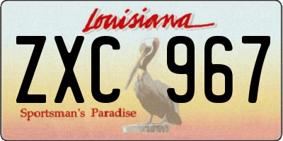 LA license plate ZXC967