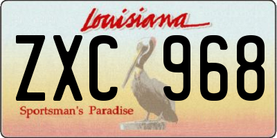 LA license plate ZXC968