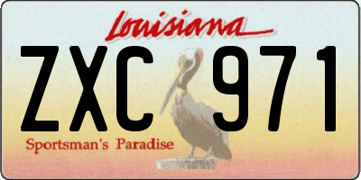 LA license plate ZXC971