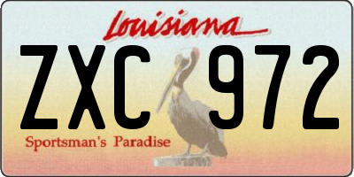 LA license plate ZXC972