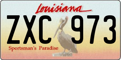 LA license plate ZXC973