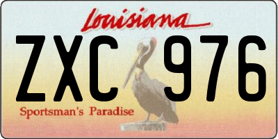 LA license plate ZXC976