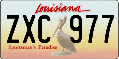 LA license plate ZXC977