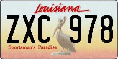 LA license plate ZXC978