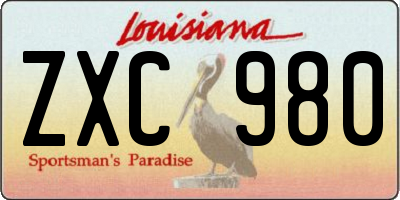 LA license plate ZXC980