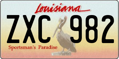 LA license plate ZXC982