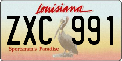 LA license plate ZXC991