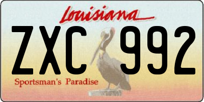 LA license plate ZXC992