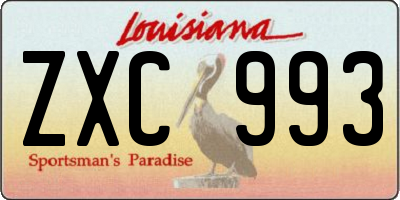 LA license plate ZXC993