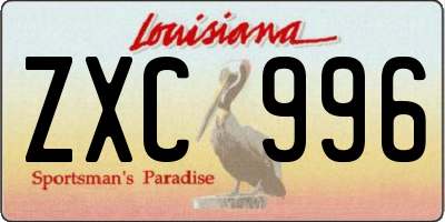 LA license plate ZXC996