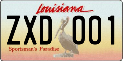 LA license plate ZXD001