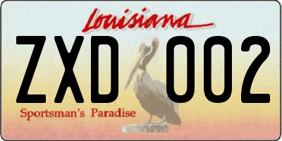 LA license plate ZXD002