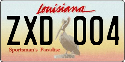 LA license plate ZXD004