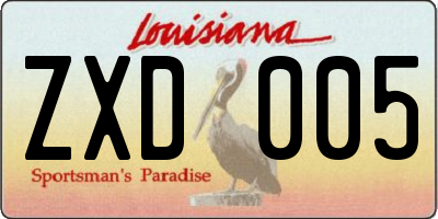 LA license plate ZXD005