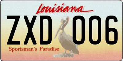 LA license plate ZXD006