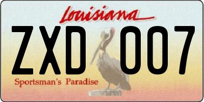 LA license plate ZXD007