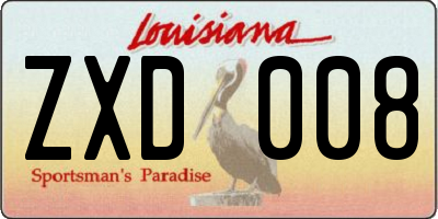 LA license plate ZXD008