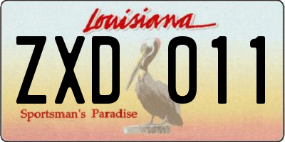 LA license plate ZXD011