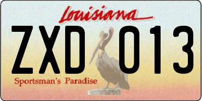 LA license plate ZXD013