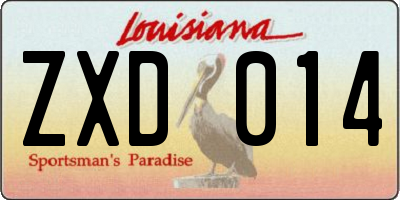 LA license plate ZXD014