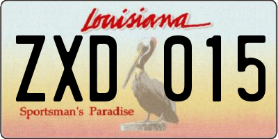 LA license plate ZXD015