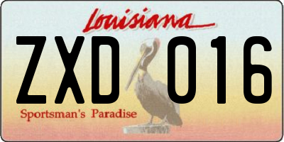 LA license plate ZXD016