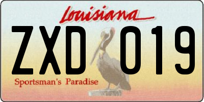 LA license plate ZXD019