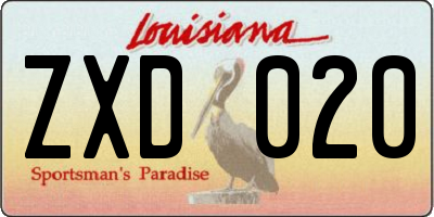 LA license plate ZXD020