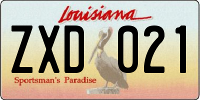 LA license plate ZXD021