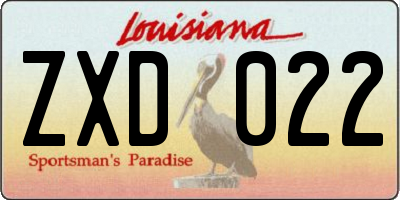 LA license plate ZXD022