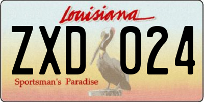 LA license plate ZXD024