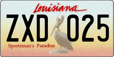 LA license plate ZXD025