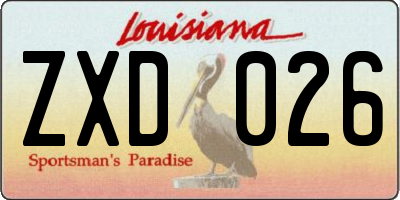 LA license plate ZXD026