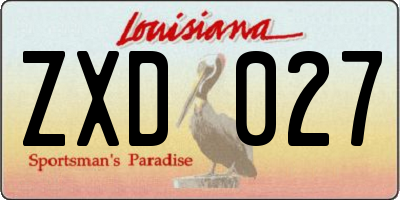 LA license plate ZXD027