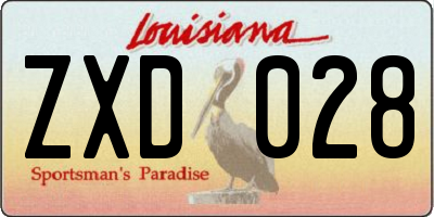 LA license plate ZXD028