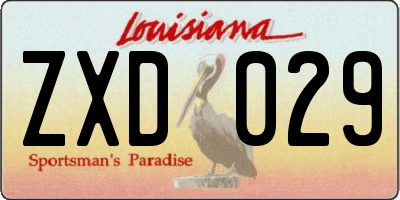 LA license plate ZXD029