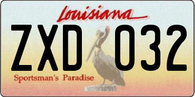 LA license plate ZXD032