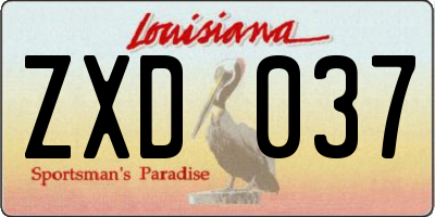 LA license plate ZXD037