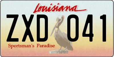 LA license plate ZXD041