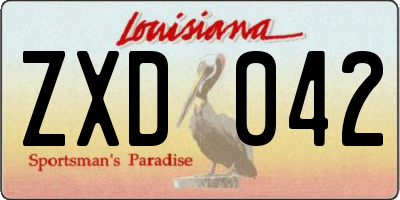 LA license plate ZXD042