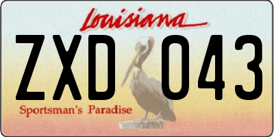 LA license plate ZXD043