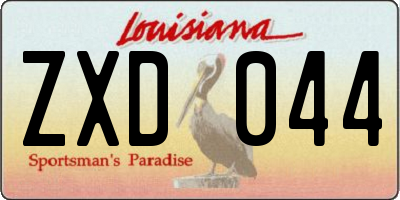 LA license plate ZXD044