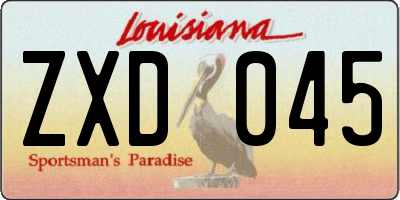 LA license plate ZXD045