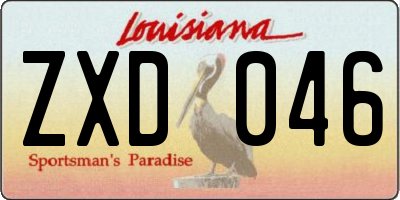 LA license plate ZXD046