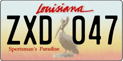 LA license plate ZXD047