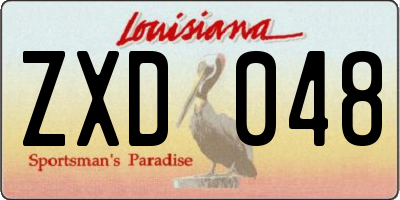 LA license plate ZXD048